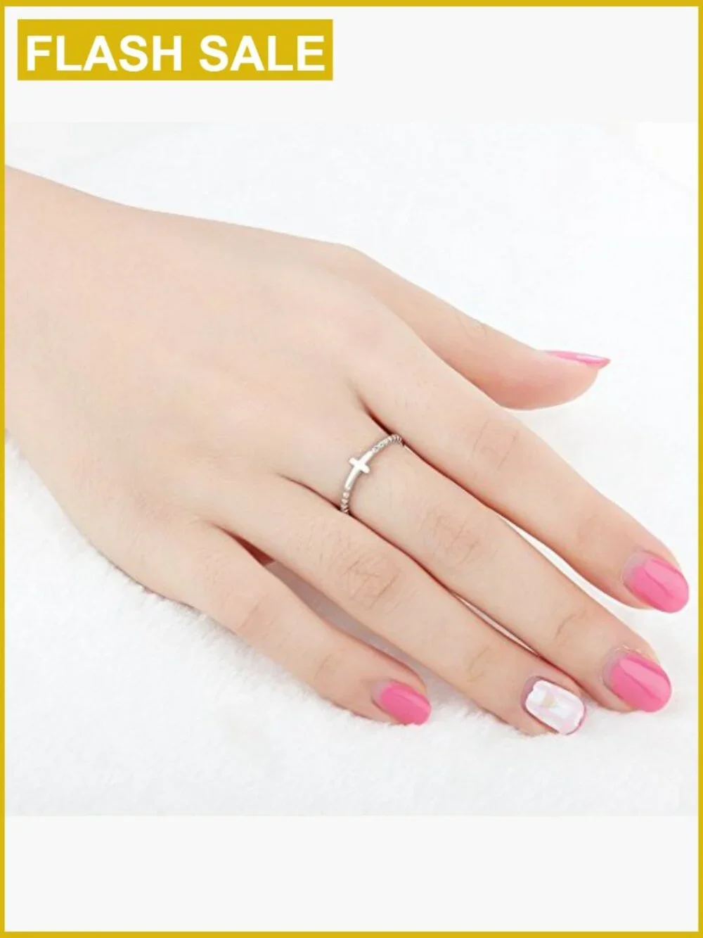 Solid Sterling Silver Cross Ring Christian Faith Band Gift